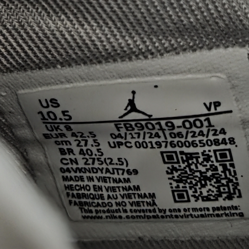Nike Jordan Womens MVP Neutral Grey Orchid Sneakers Shoes Size 10.5 - Picture 9 of 9